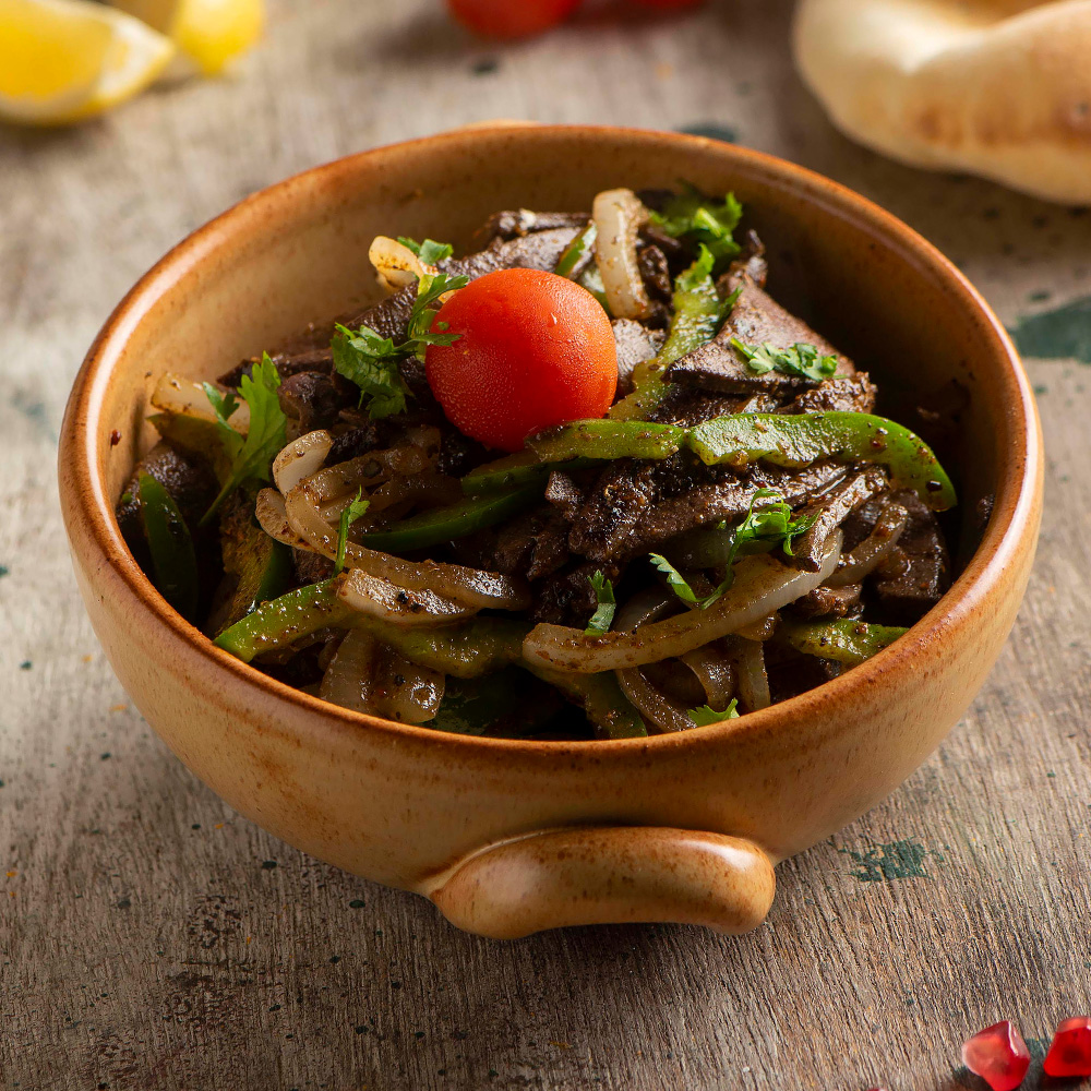 Liver with vegetables