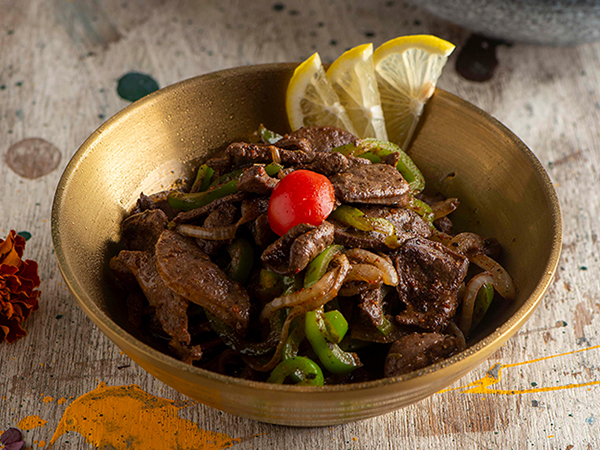 Liver with vegetables